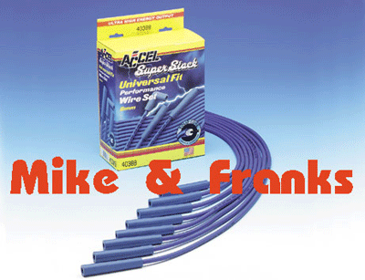 4040B blue 8mm Wire Set w. graphite core straight plug boots