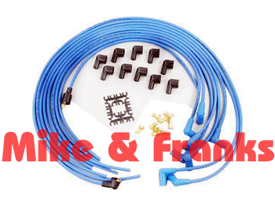 4039B blue 8mm Wire Set w. copper core 90° plug boots