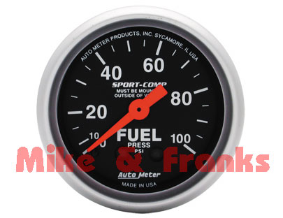 3312 Fuel pressure gauge 0-100 PSI 52mm
