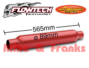 50252 Flowtech Red Hots glaspack muffler 2,5\" (63,5mm)