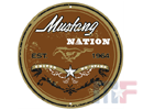 Placa metálica Mustang Nation 12" (ca. 30cm) aluminio