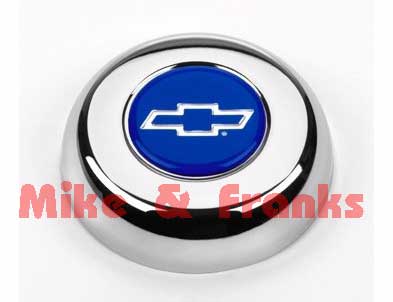5630 chrome horn button "Chevrolet" blue