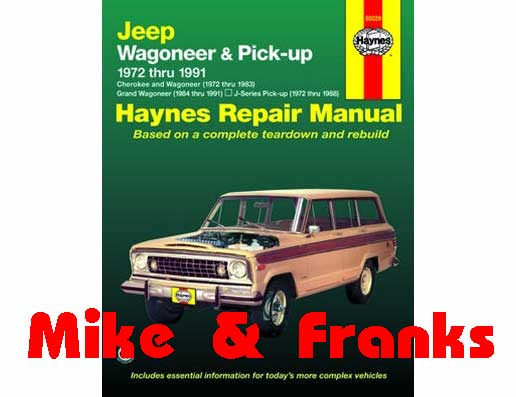 Repair manual 50029 Cherokee Wagoneer J-Pick Up 1972-91