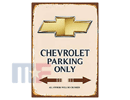 Blechschild Chevy Parking Only 8\" x 12\" (ca. 20cm x 30cm)