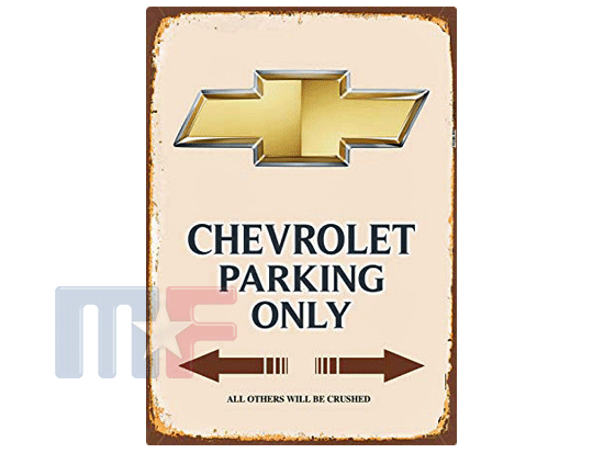 Tin/Metal Sign Chevy Parking Only 8