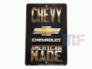 Placa metálica Chevy American Made 8\" x 12\" (ca. 20cm x 30cm)